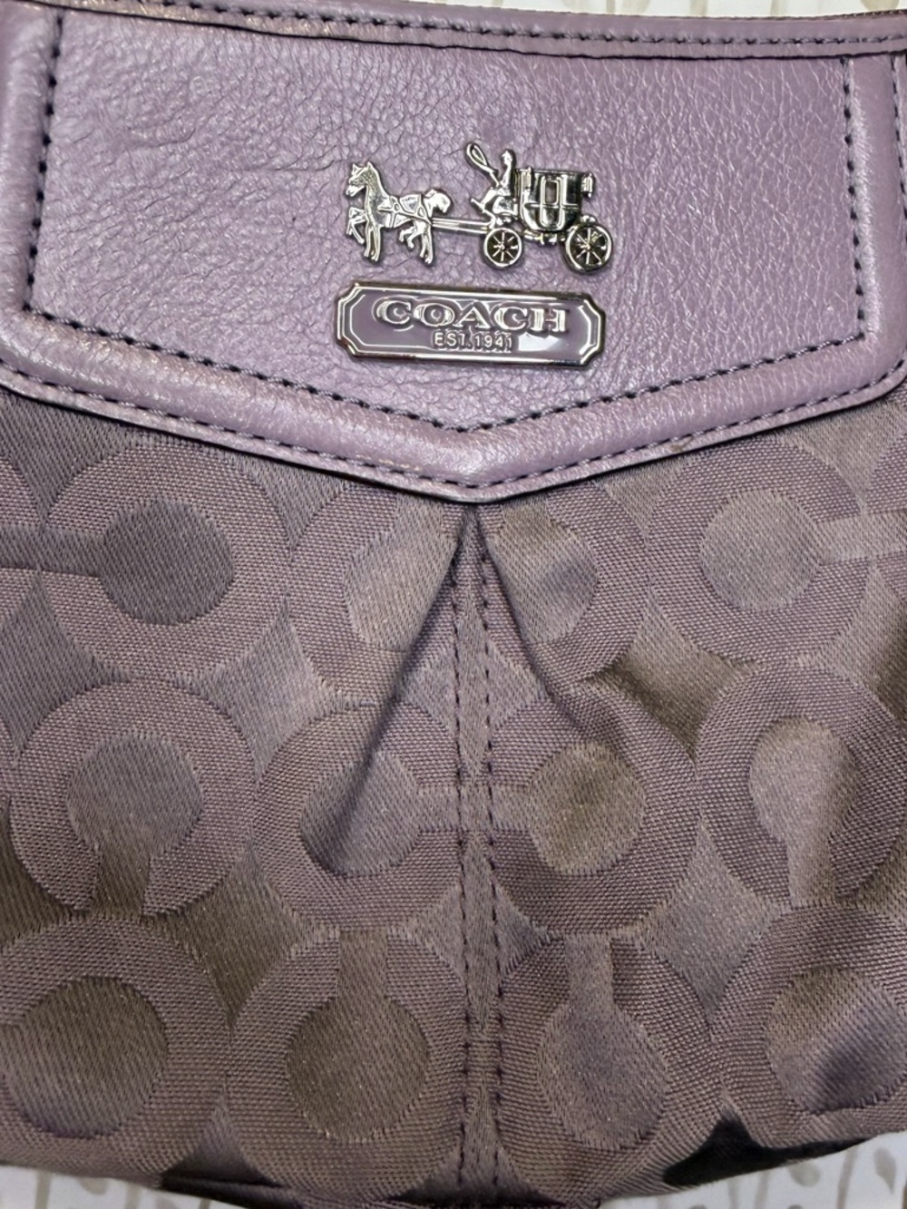 Coach Dark Purple/Lavender Small Shoulder Purse - Picture 3 of 14